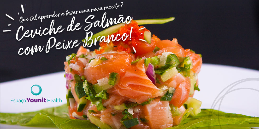 Ceviche de Salmão com peixe branco