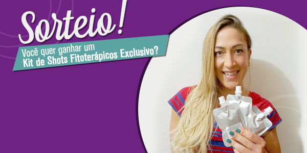 banner mulher com kit de shots na mão